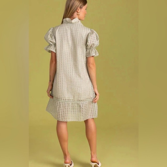 S’Edge Light Green Checkered Dress - Picture 8 of 9